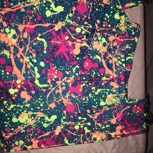 Paint splatter patterned leggings